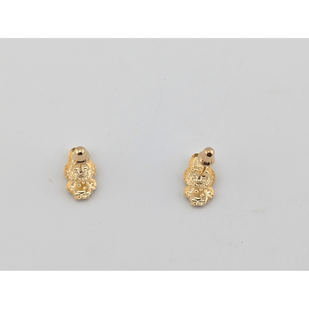 Women's 14k Solid Gold Labubu Earrings Pop Mart Purple Whimsical Elf ** - Picture 11 of 12